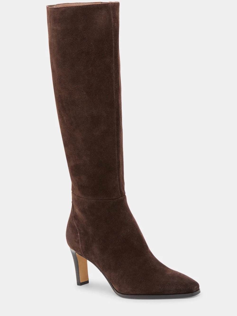 Dolce Vita “Gannon” Brown Suede Knee-High Heeled Boots, size 9